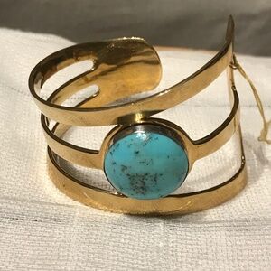 Pamela Love, Meridian Cuff Bracelet, Turquoise Cabochon